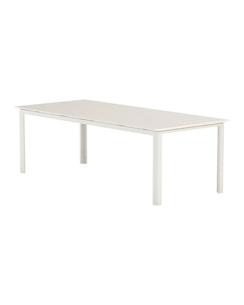 Levels ausziehbarer Gartentisch mit Kunstholzplatte und Aluminiumgestell in 229 × 100 cm, Beige, Ansicht 3