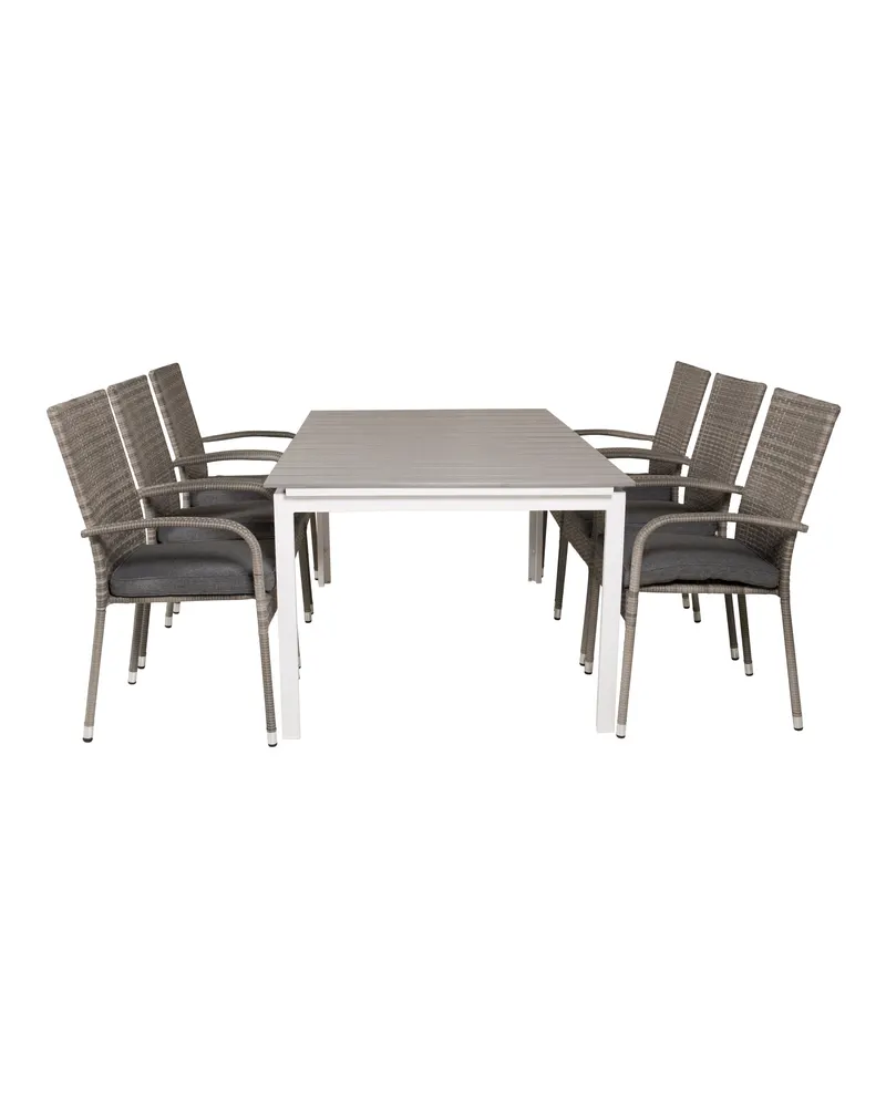 Levels & Anna Gartenmöbel-Set mit 6 Stühlen in 160 × 100 cm, Ansicht 1