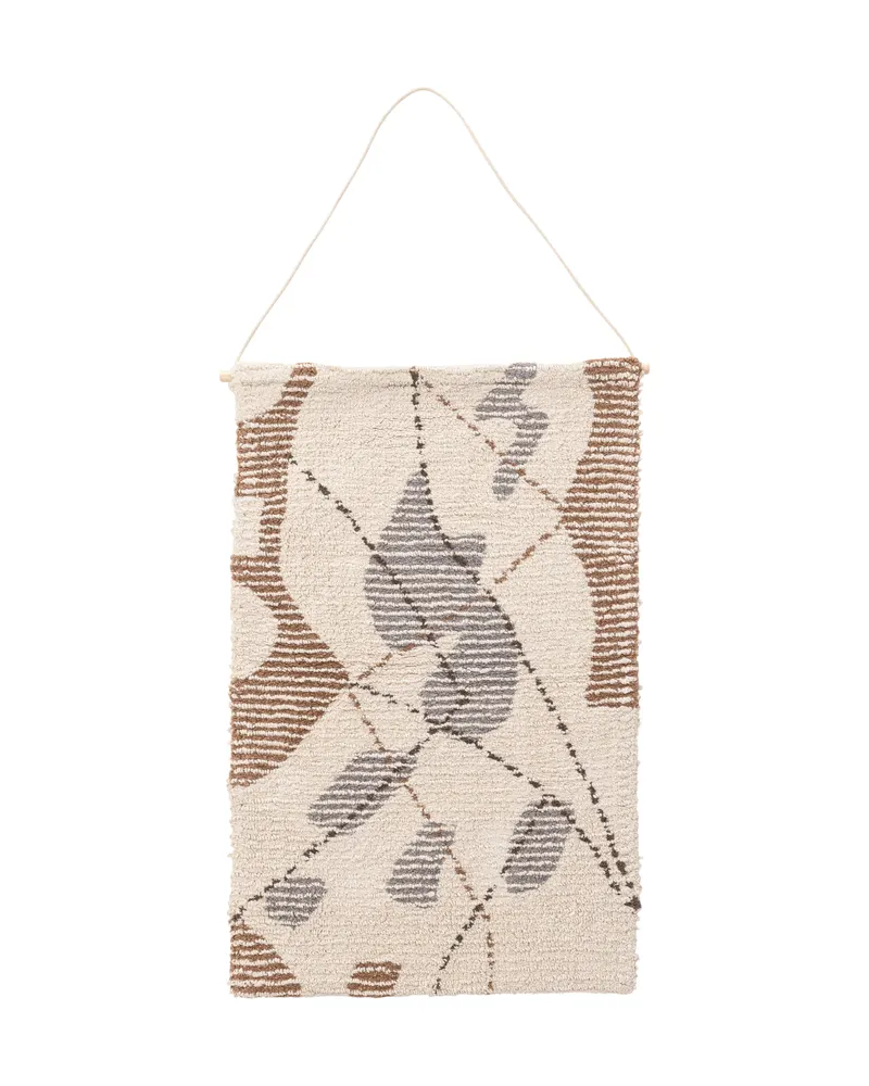 Liam Wandbehang mit abstraktem Muster in Grau, Braun und Elfenbein