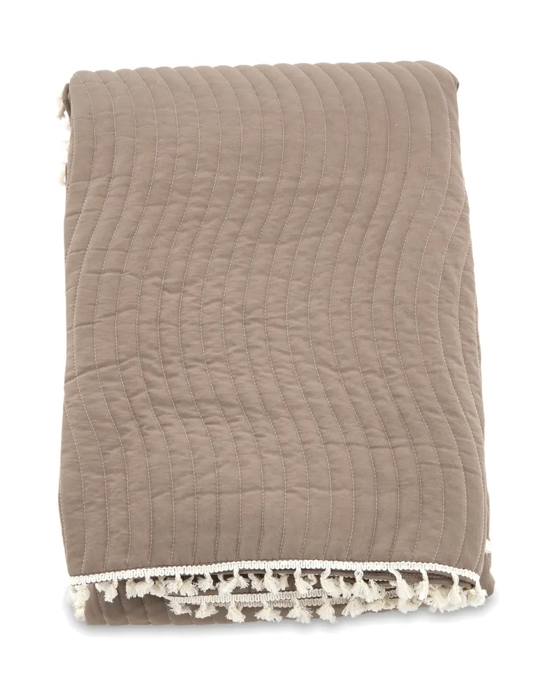 Lias Tagesdecke mit Quastenrand, 260 × 260 cm, Braun