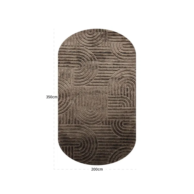 Liff Teppich, Dunkelbraun, 200 × 350 cm von Richmond Interiors, Maßzeichnung 5