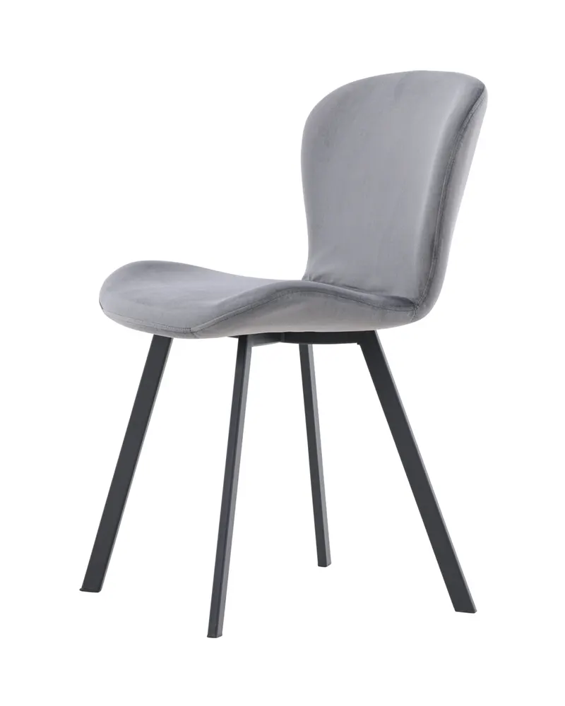 Lilja gepolsterter Esszimmerstuhl in Grau, Gestell Schwarz, Polyester-Samt, Ansicht 4