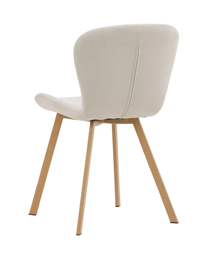 Lilja gepolsterter Esszimmerstuhl in Beige, Gestell Natur, Polyester in Leinenoptik, Ansicht 10