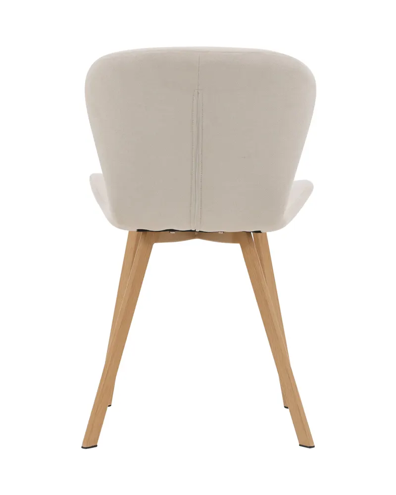 Lilja gepolsterter Esszimmerstuhl in Beige, Gestell Natur, Polyester in Leinenoptik, Ansicht 11