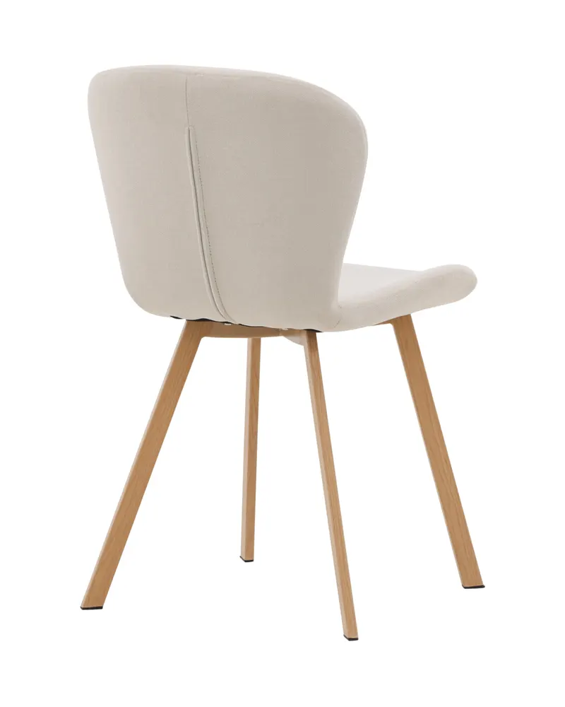 Lilja gepolsterter Esszimmerstuhl in Beige, Gestell Natur, Polyester in Leinenoptik, Ansicht 12