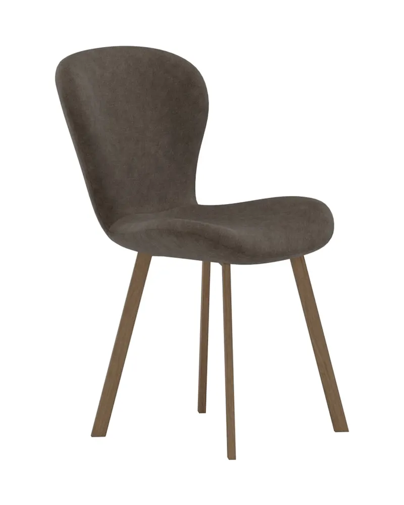 Lilja gepolsterter Esszimmerstuhl in Braun, Gestell Mokka, Polyester in Leinenoptik, Ansicht 2