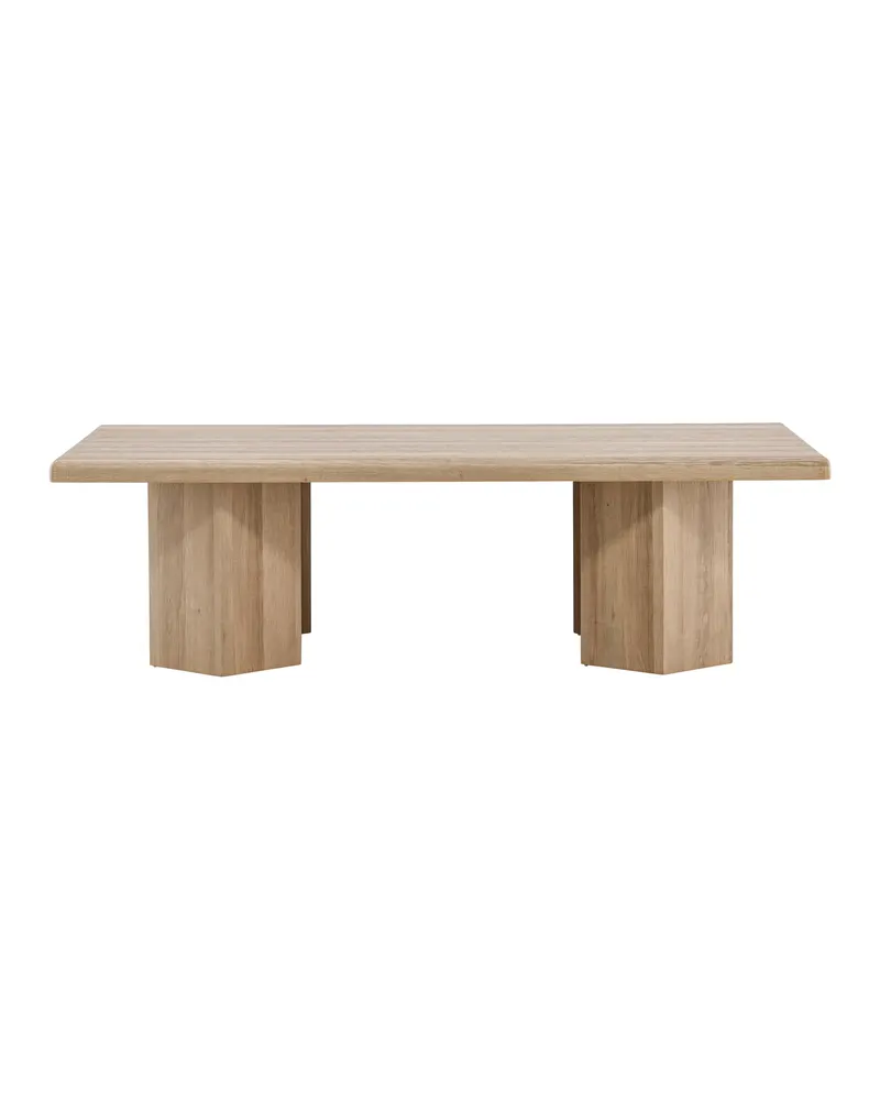 Lillehammer Couchtisch 140 × 80 cm in Natur mit kantigen Sockeln