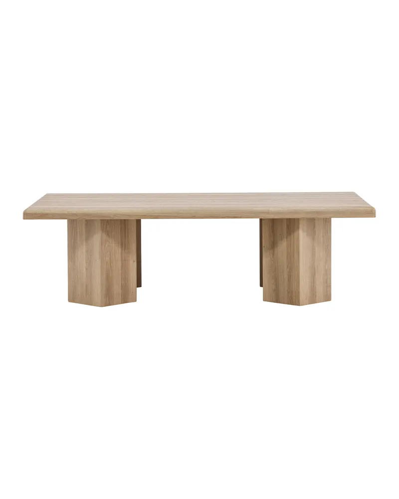 Lillehammer Couchtisch 140 × 80 cm mit kantigen Sockeln, Ansicht 10