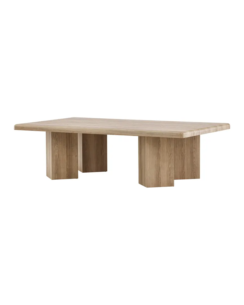 Lillehammer Couchtisch 140 × 80 cm mit kantigen Sockeln, Ansicht 11
