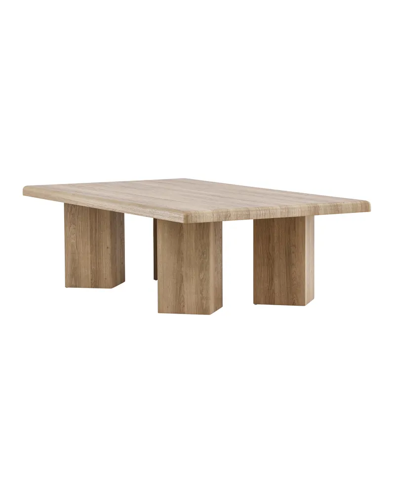 Lillehammer Couchtisch 140 × 80 cm mit kantigen Sockeln, Ansicht 12