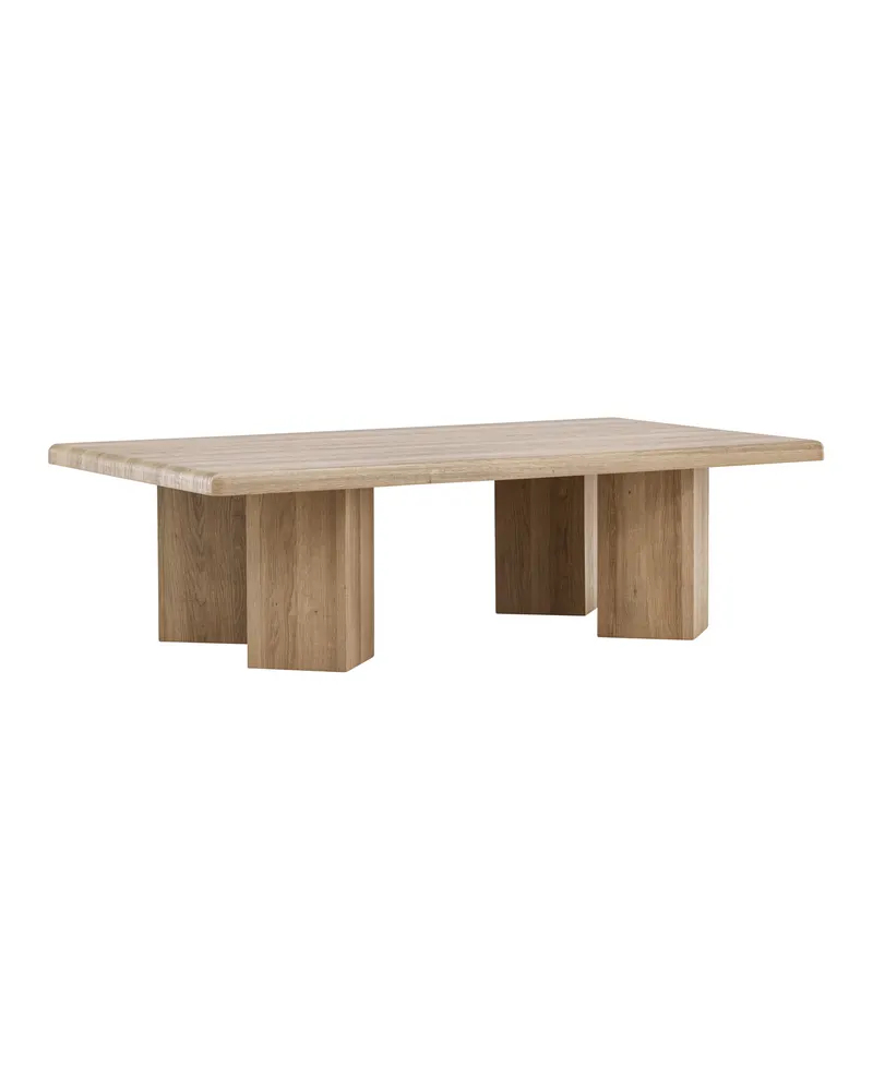 Lillehammer Couchtisch 140 × 80 cm mit kantigen Sockeln, Ansicht 2