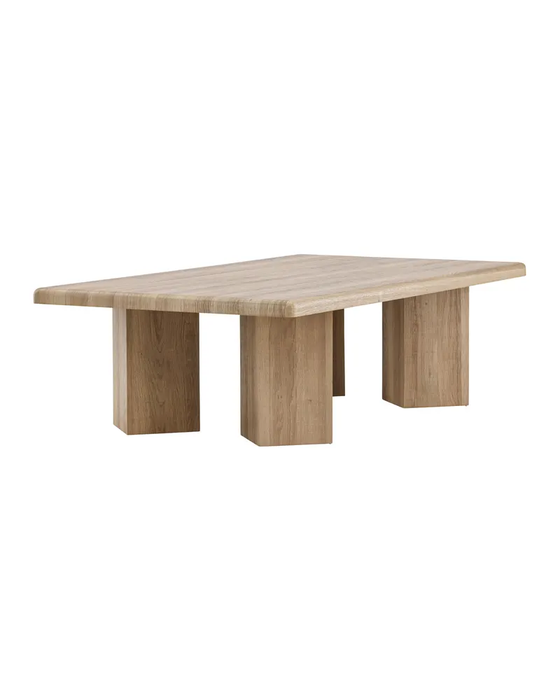 Lillehammer Couchtisch 140 × 80 cm mit kantigen Sockeln, Ansicht 3