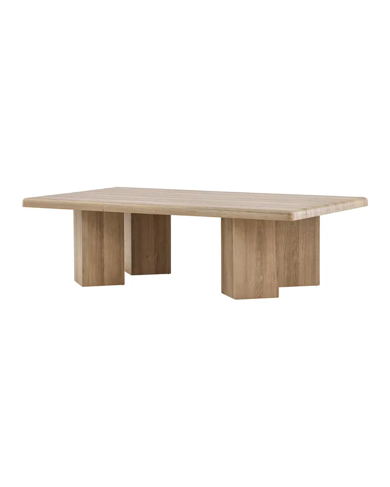 Lillehammer Couchtisch 140 × 80 cm mit kantigen Sockeln, Ansicht 5