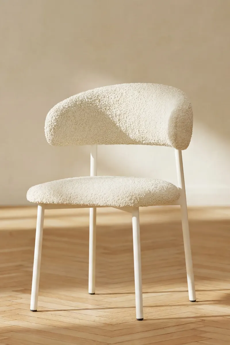 Lillholmen Esszimmerstuhl mit Bouclé-Bezug, im Wohnraum, Ansicht 1