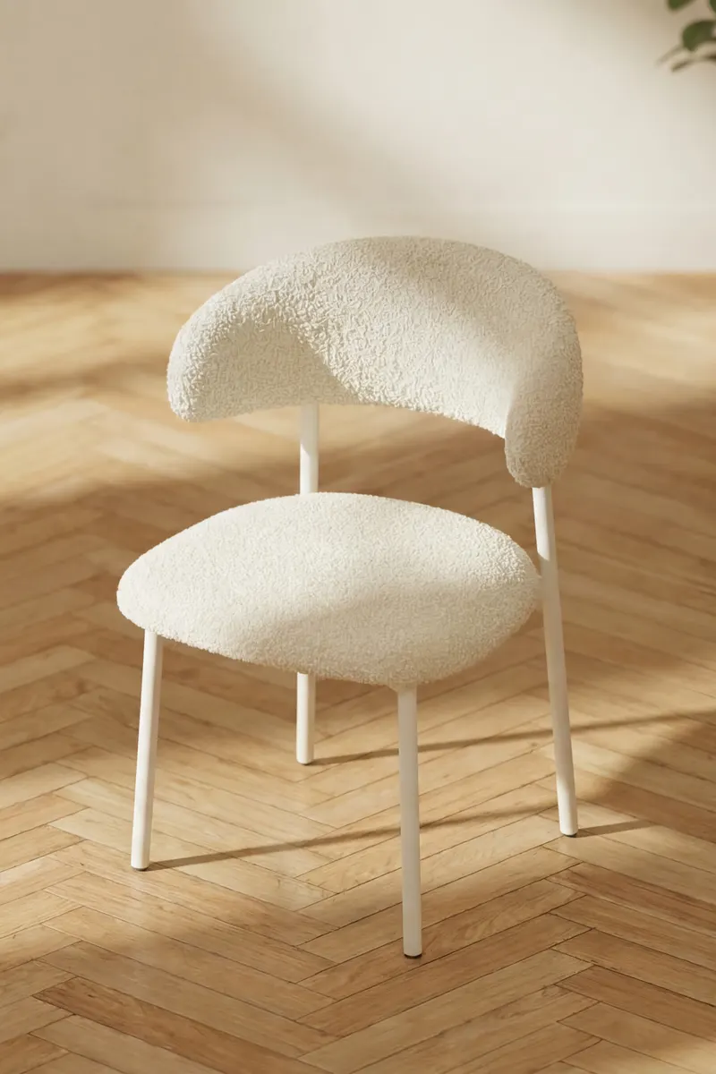 Lillholmen Esszimmerstuhl mit Bouclé-Bezug, im Wohnraum, Ansicht 2