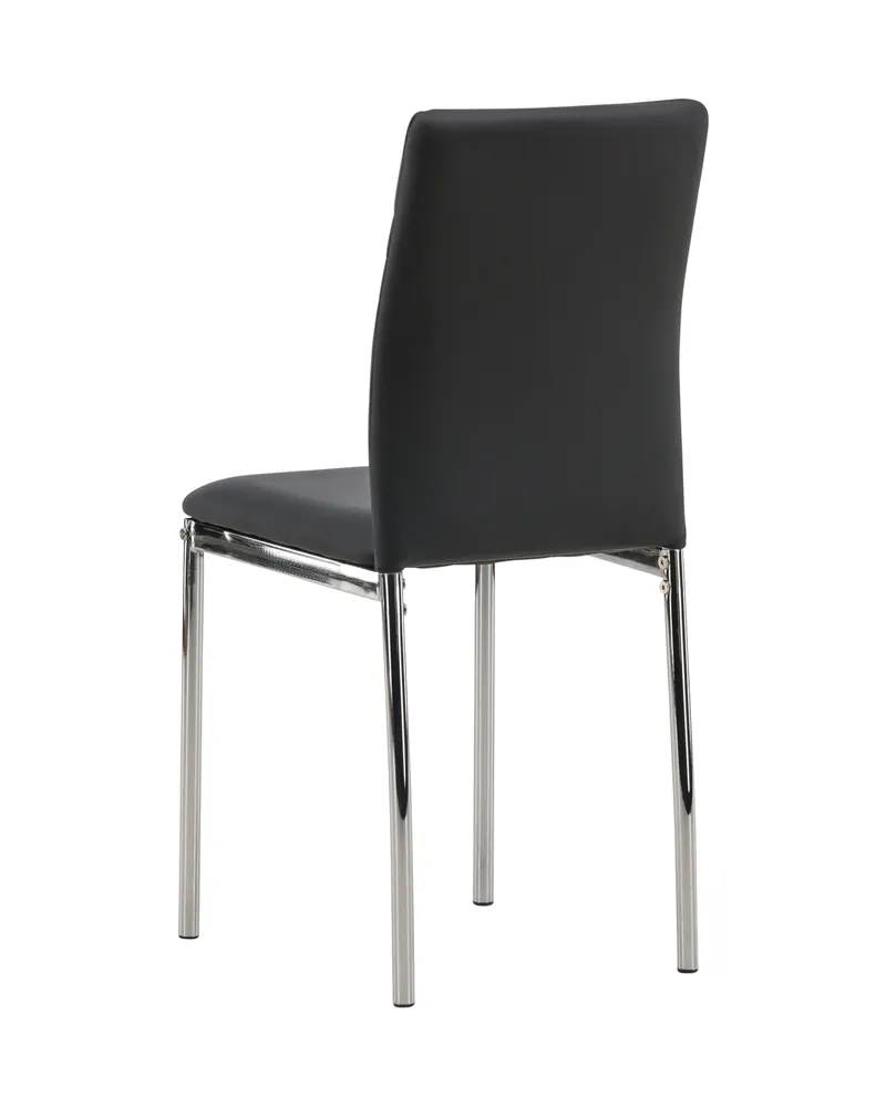 Lily gepolsterter Esszimmerstuhl in Schwarz, Gestell Silber, PU-Kunstleder, Ansicht 11