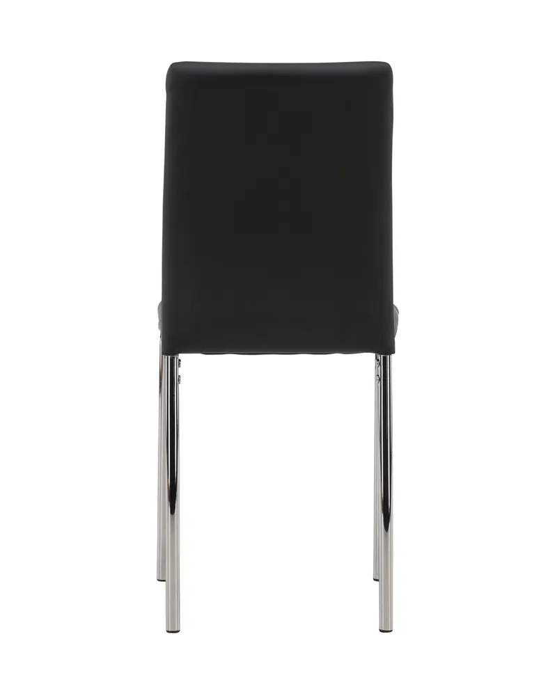 Lily gepolsterter Esszimmerstuhl in Schwarz, Gestell Silber, PU-Kunstleder, Ansicht 12