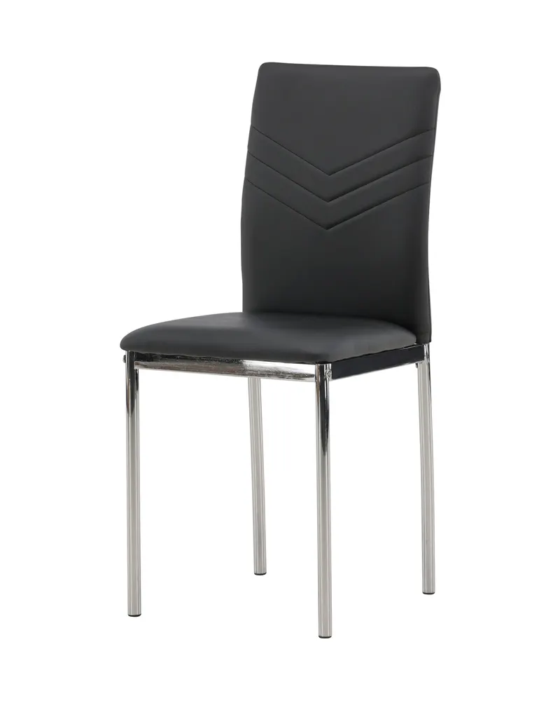 Lily gepolsterter Esszimmerstuhl in Schwarz, Gestell Silber, PU-Kunstleder, Ansicht 6