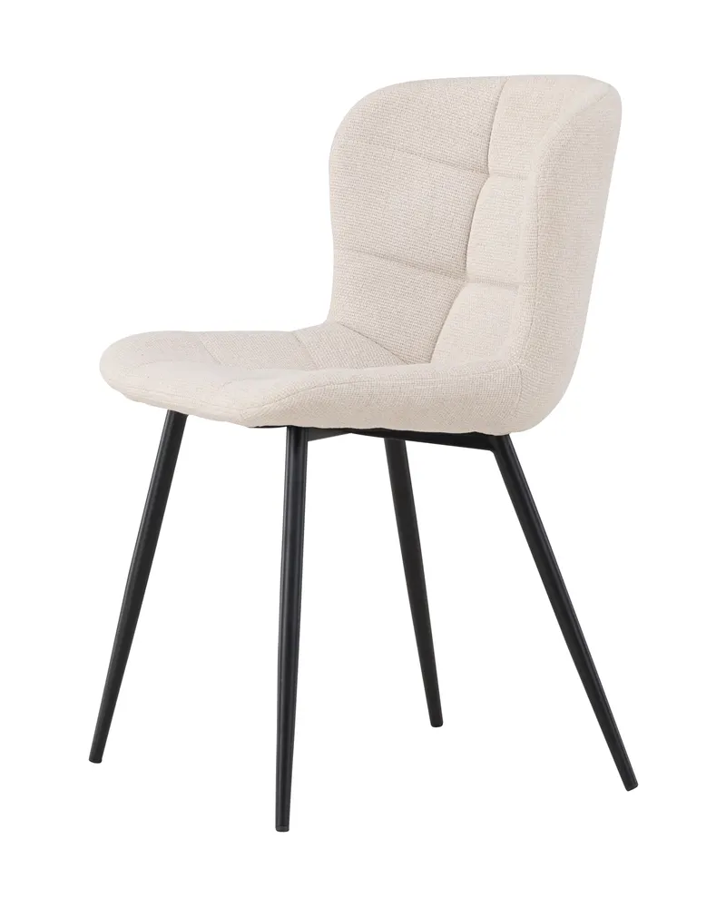 Lily gepolsterter Esszimmerstuhl in Beige, Gestell Schwarz, Polyester, Ansicht 7