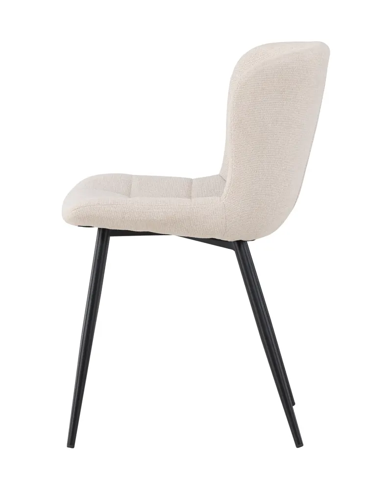 Lily gepolsterter Esszimmerstuhl in Beige, Gestell Schwarz, Polyester, Ansicht 8