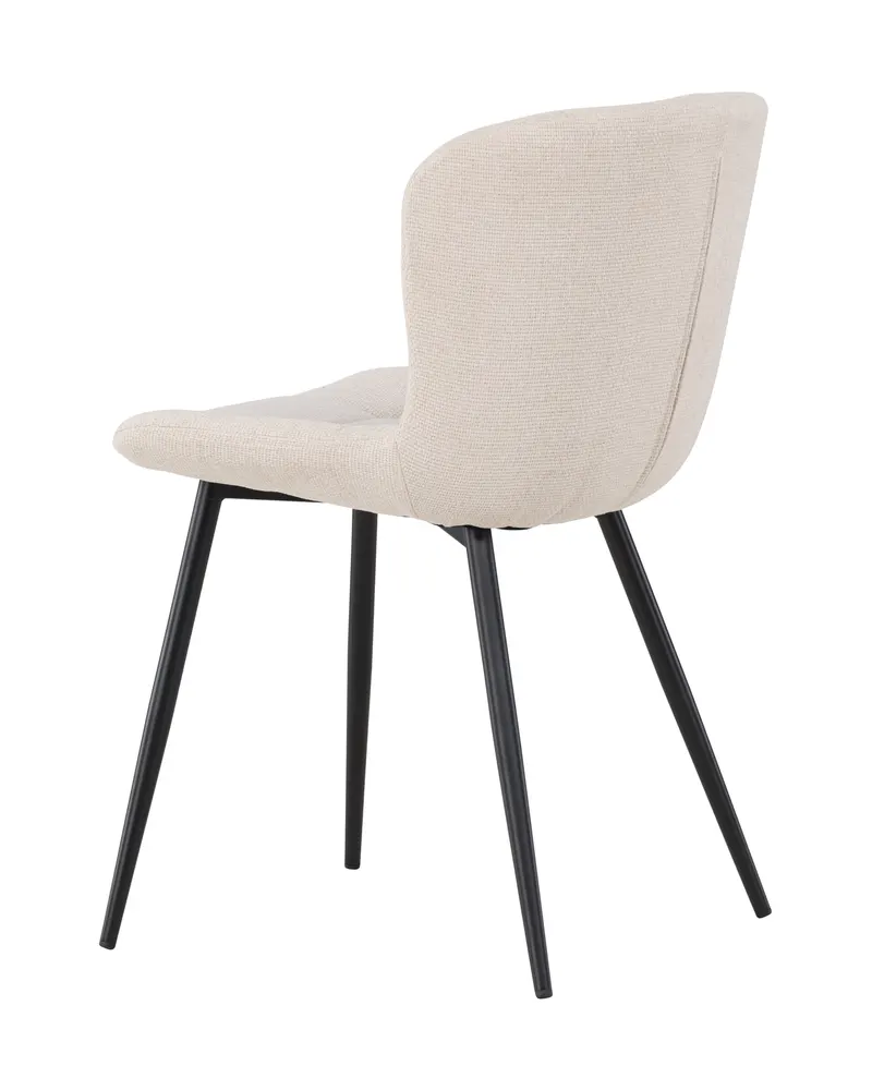 Lily gepolsterter Esszimmerstuhl in Beige, Gestell Schwarz, Polyester, Ansicht 9