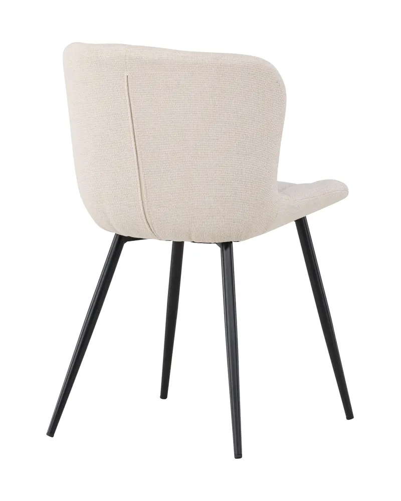 Lily gepolsterter Esszimmerstuhl in Beige, Gestell Schwarz, Polyester, Ansicht 11