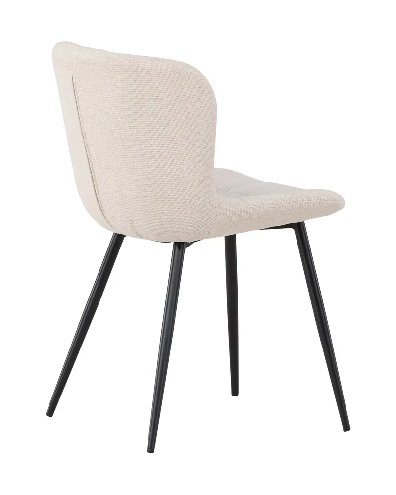 Lily gepolsterter Esszimmerstuhl in Beige, Gestell Schwarz, Polyester, Ansicht 12