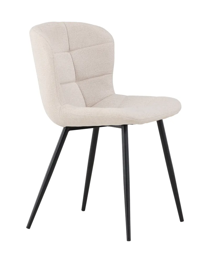 Lily gepolsterter Esszimmerstuhl in Beige, Gestell Schwarz, Polyester, Ansicht 13