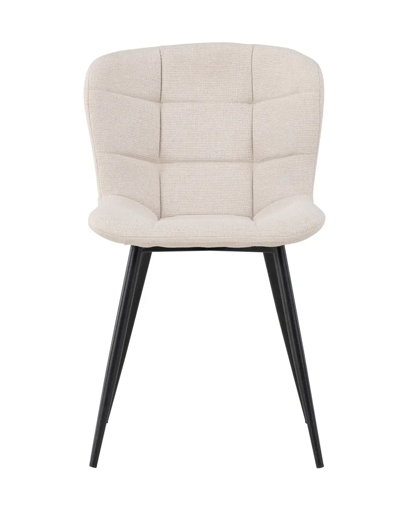 Lily gepolsterter Esszimmerstuhl in Beige, Gestell Schwarz, Polyester, Ansicht 2