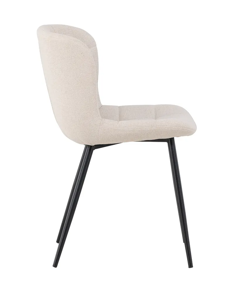 Lily gepolsterter Esszimmerstuhl in Beige, Gestell Schwarz, Polyester, Ansicht 3