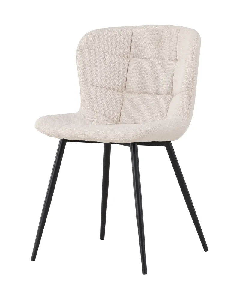 Lily gepolsterter Esszimmerstuhl in Beige, Gestell Schwarz, Polyester, Ansicht 4