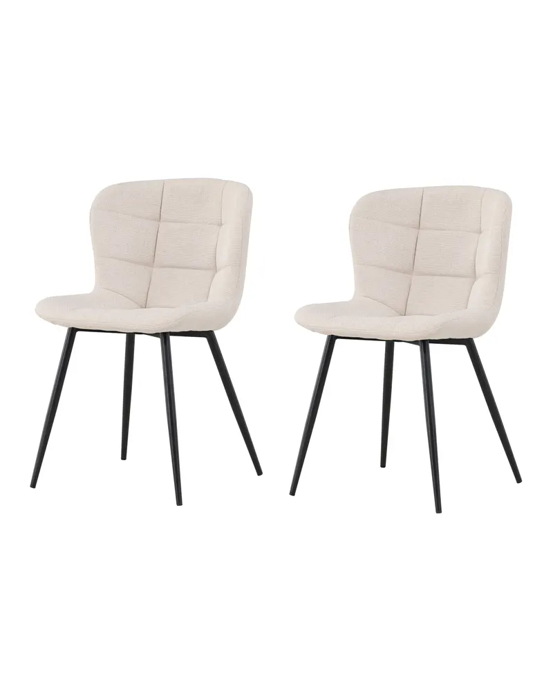 Lily gepolsterter Esszimmerstuhl in Beige, Gestell Schwarz, Polyester, Ansicht 5