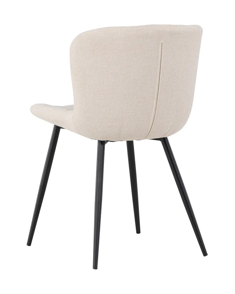Lily gepolsterter Esszimmerstuhl in Beige, Gestell Schwarz, Polyester, Ansicht 6