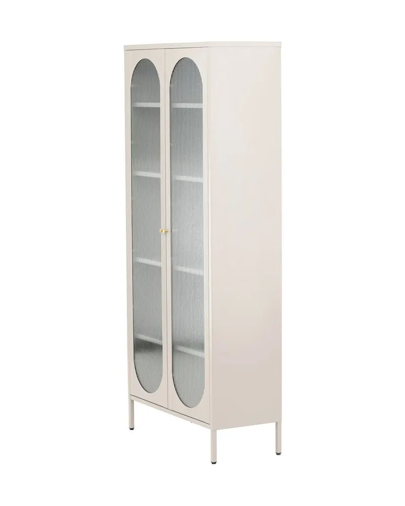 Lima Highboard aus Stahl mit Glastüren in 35 × 180 × 80 cm, Beige, Ansicht 7