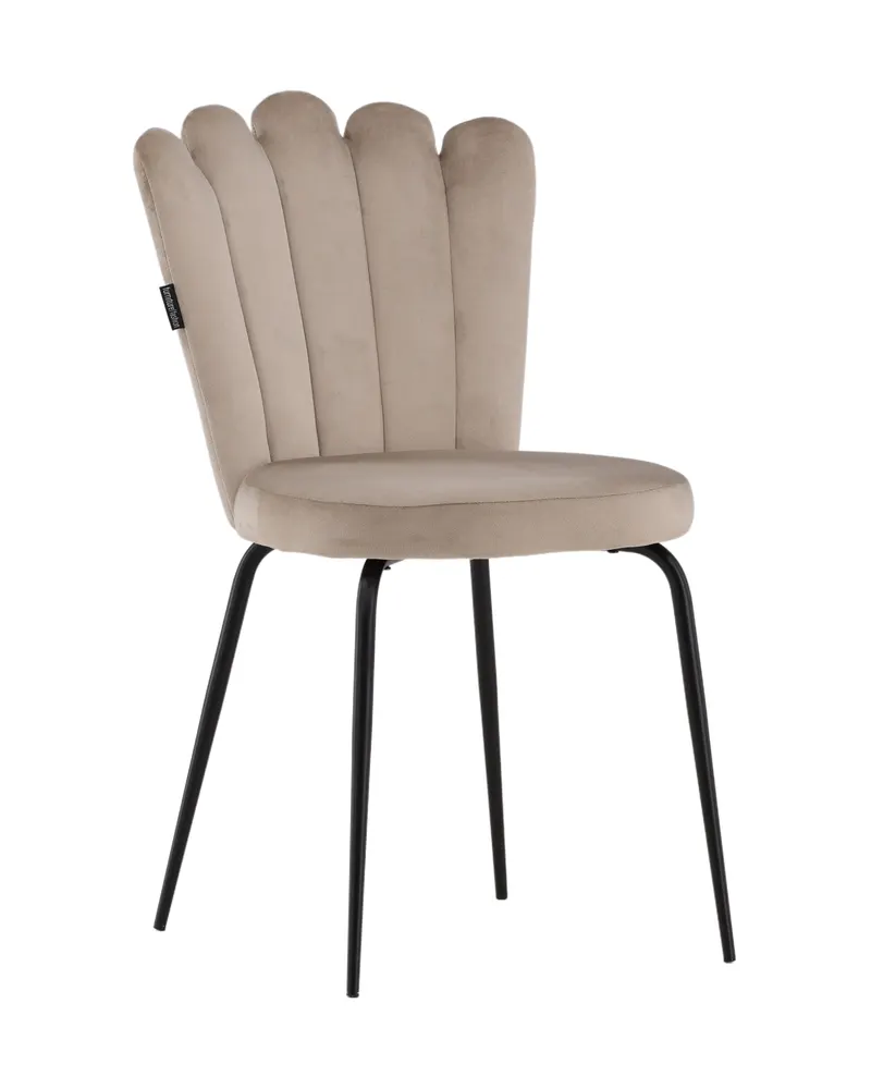 Limhamn Samt-Esszimmerstühle im 2er-Set in Beige