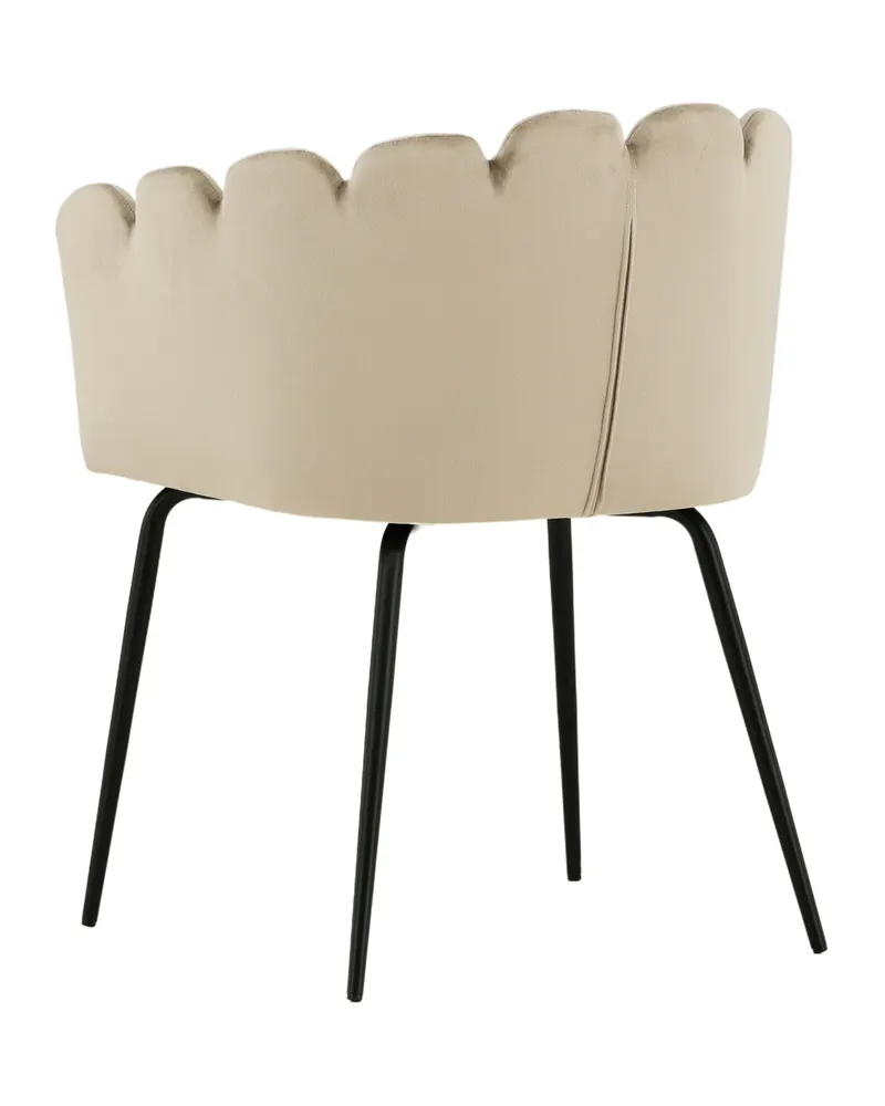 Limhamn Esszimmerstuhl mit Armlehnen und Samtbezug in Beige, Gestell Schwarz, Ansicht 10