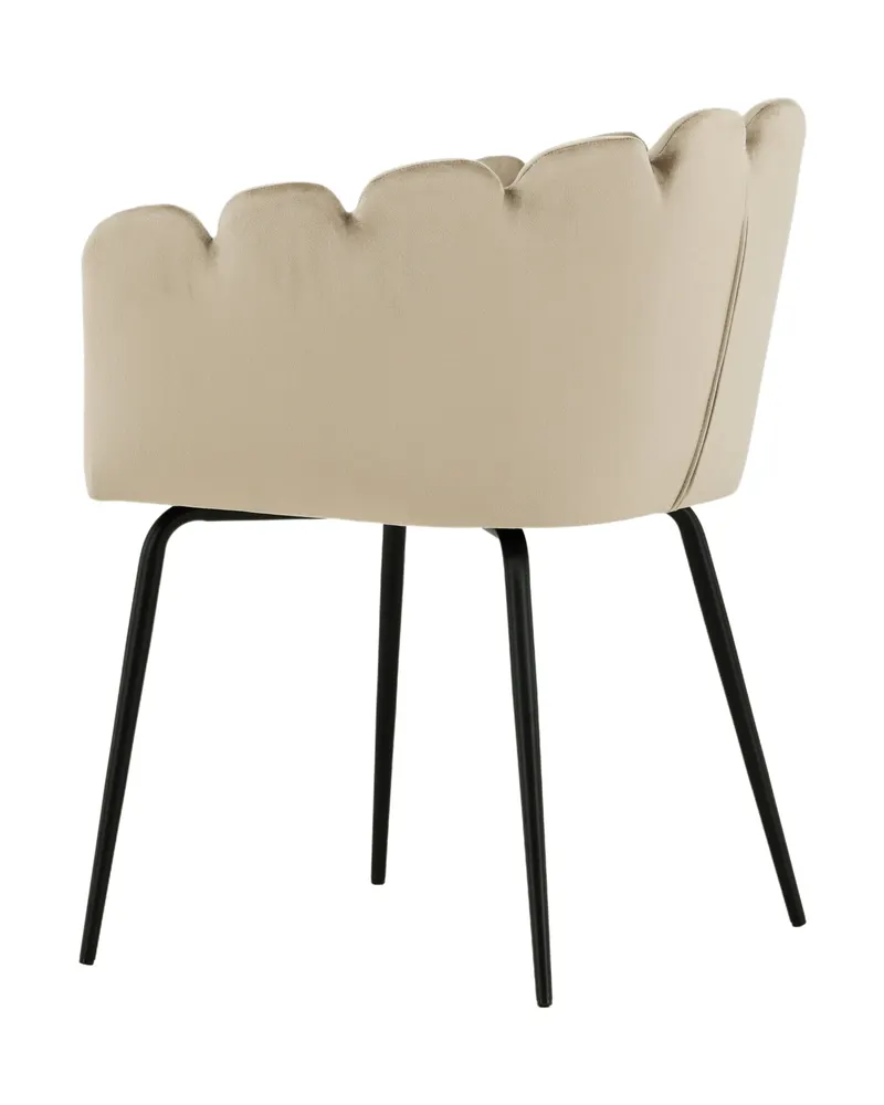 Limhamn Esszimmerstuhl mit Armlehnen und Samtbezug in Beige, Gestell Schwarz, Ansicht 7