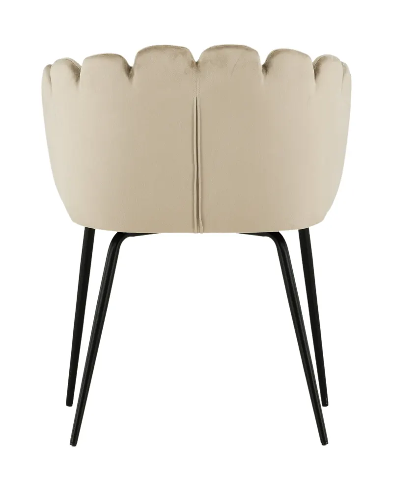Limhamn Esszimmerstuhl mit Armlehnen und Samtbezug in Beige, Gestell Schwarz, Ansicht 9
