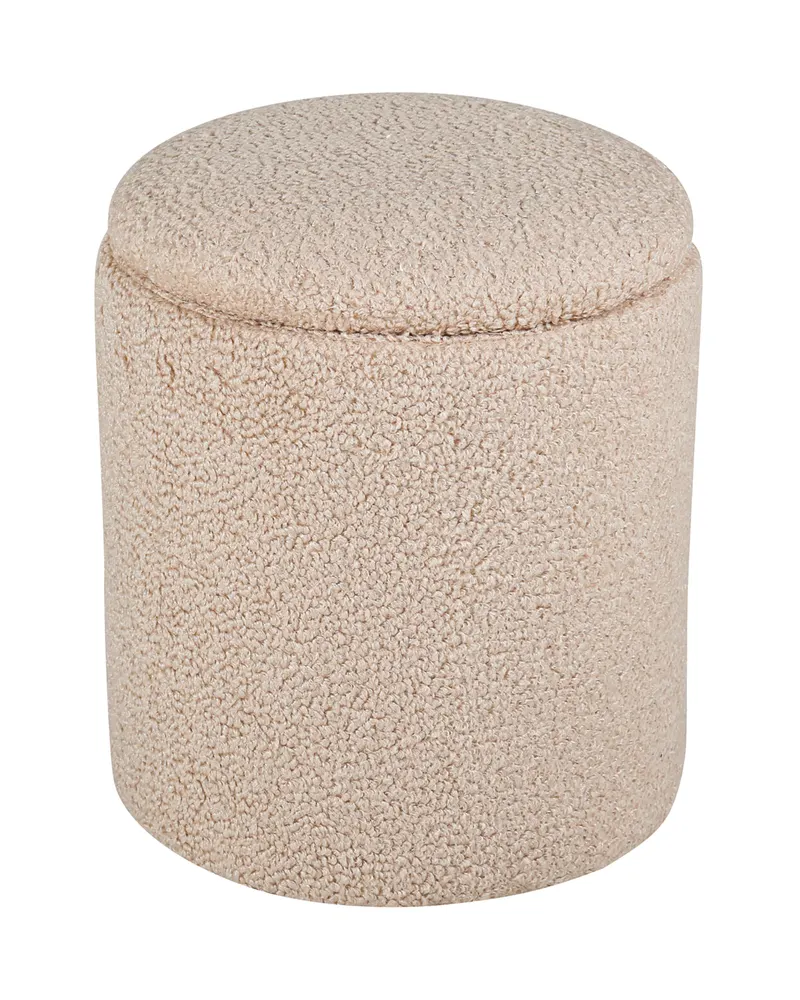 Limpen Pouf mit Deckel und Stauraum, schmaler Zylinder Ø 32 cm, Schwarz