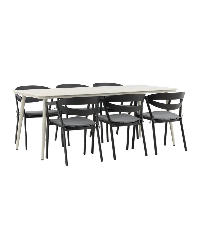 Lina & Slit Gartenmöbel-Set mit Aluminiumtisch und 6 Stühlen, Ansicht 12