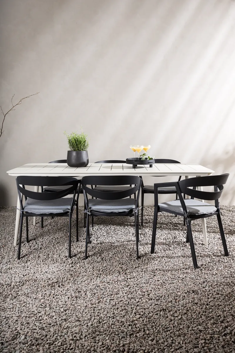Lina & Slit Gartenmöbel-Set mit Aluminiumtisch und 6 Stühlen, im Wohnraum, Ansicht 2