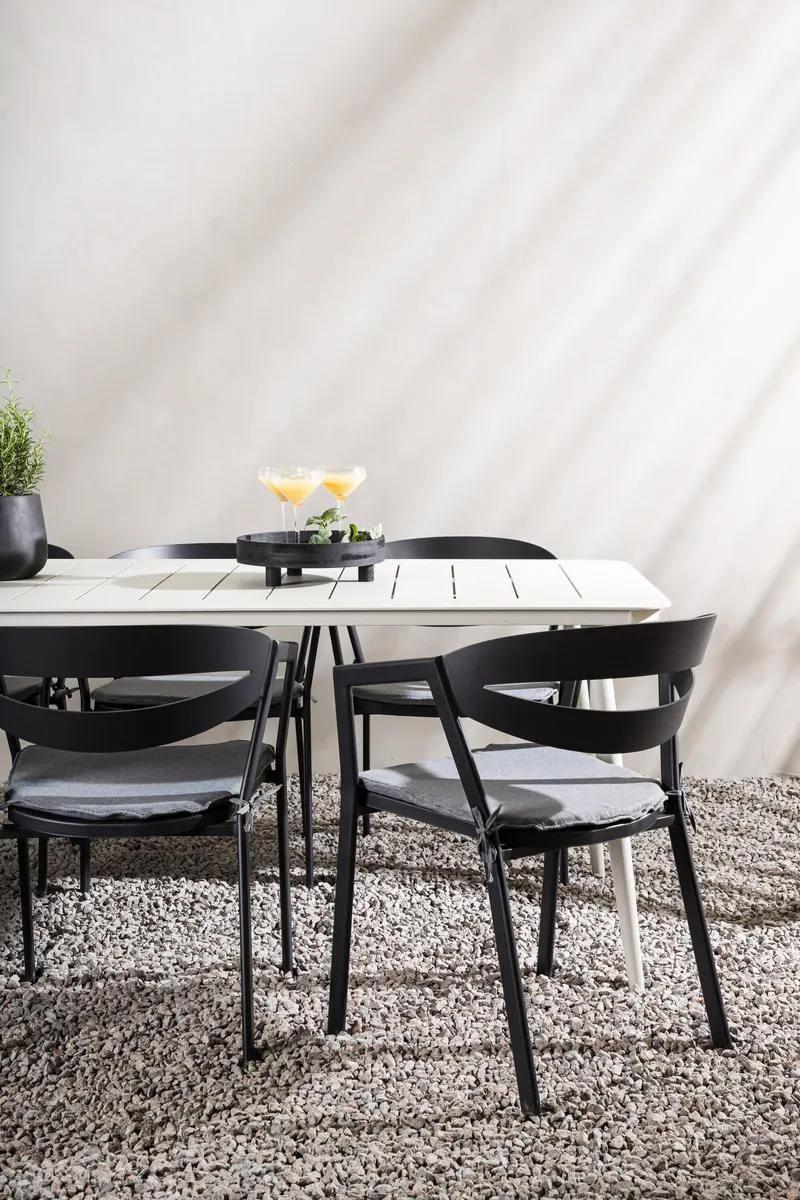 Lina & Slit Gartenmöbel-Set mit Aluminiumtisch und 6 Stühlen, im Wohnraum, Ansicht 3