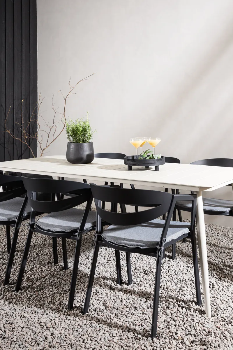 Lina & Slit Gartenmöbel-Set mit Aluminiumtisch und 6 Stühlen, im Wohnraum, Ansicht 4