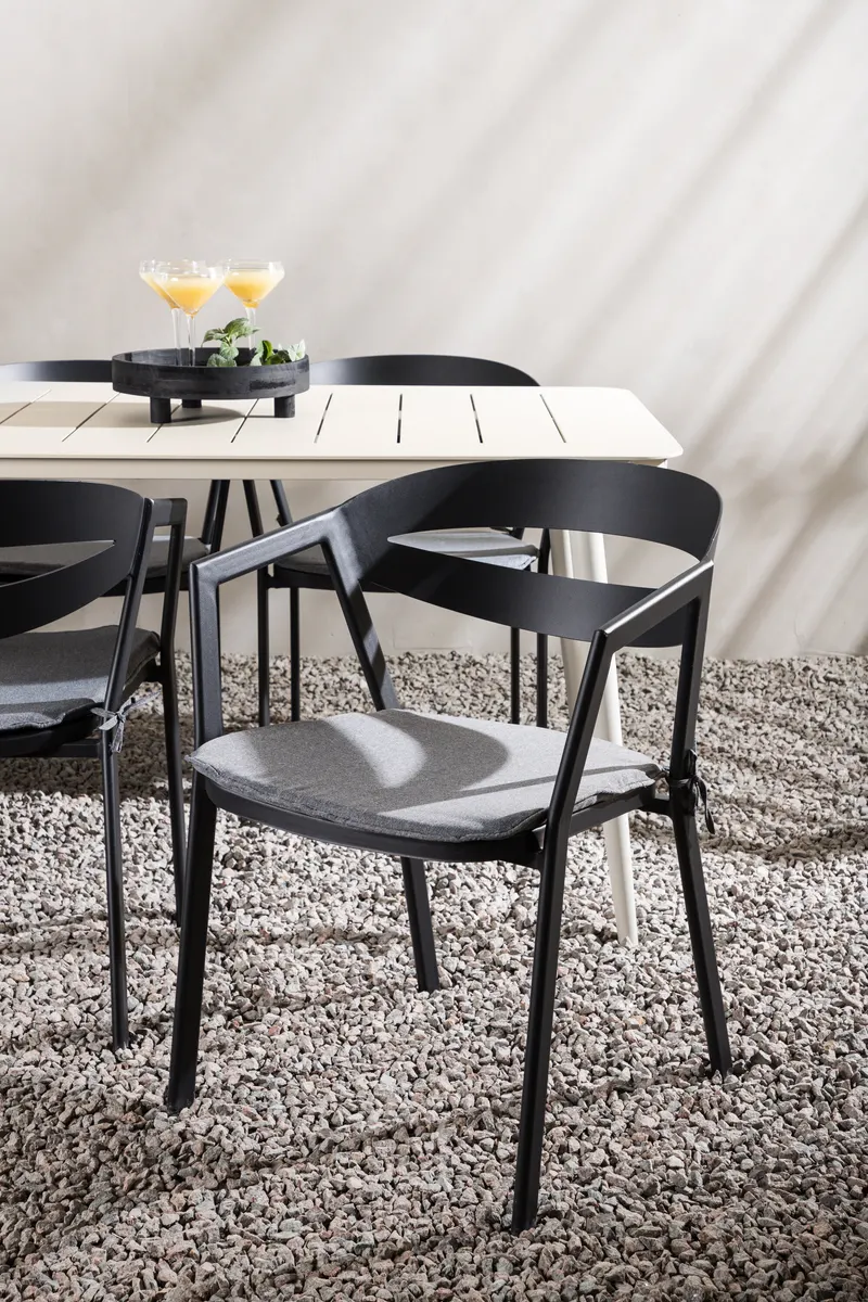 Lina & Slit Gartenmöbel-Set mit Aluminiumtisch und 6 Stühlen, im Wohnraum, Ansicht 6