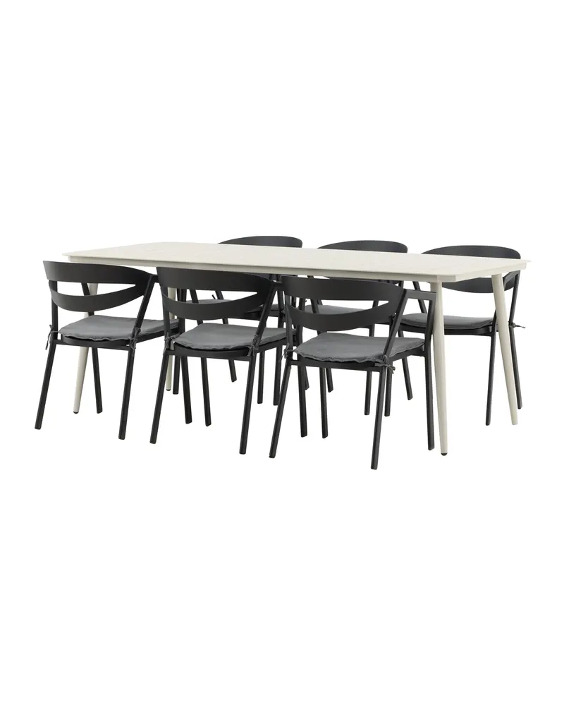 Lina & Slit Gartenmöbel-Set mit Aluminiumtisch und 6 Stühlen, Ansicht 2
