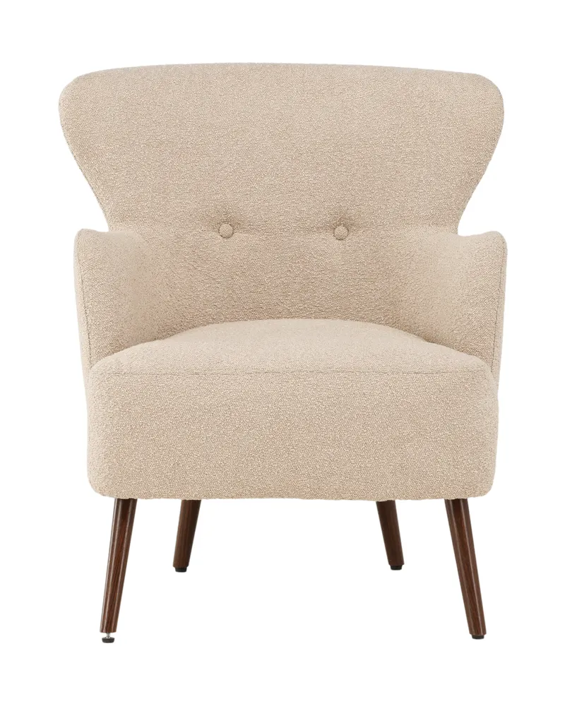 Lincoln Sessel in Beige mit Knopfheftung an der Lehne