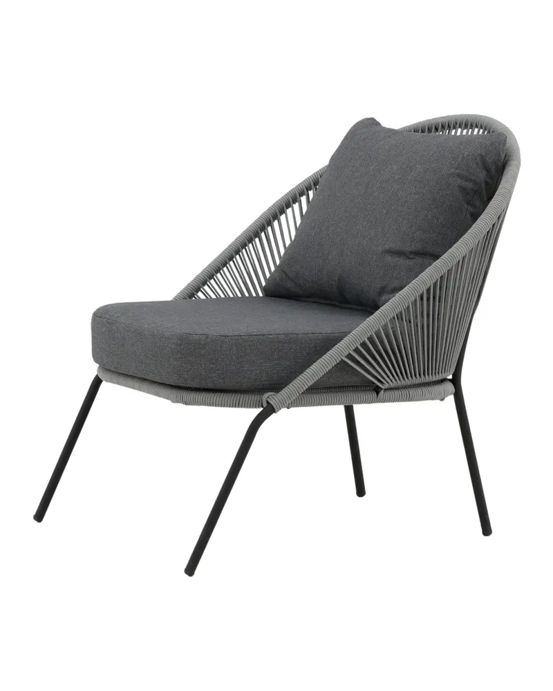 Lindos Outdoor-Loungesessel im 2er-Set in Grau, Gestell Schwarz, Ansicht 10