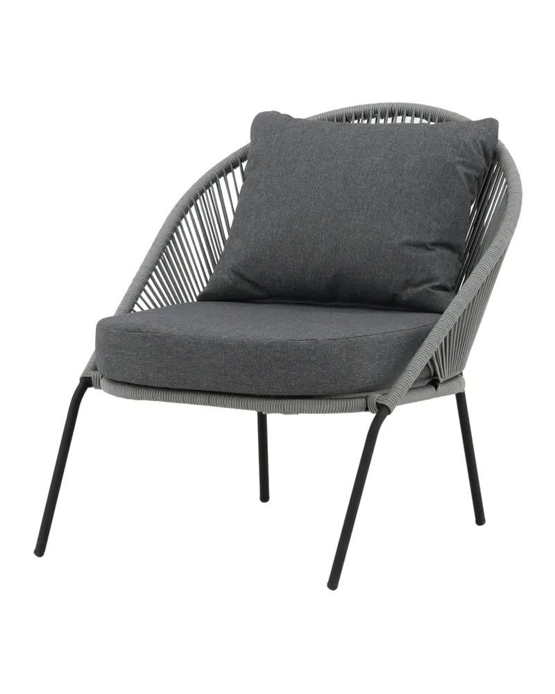 Lindos Outdoor-Loungesessel im 2er-Set in Grau, Gestell Schwarz, Ansicht 11