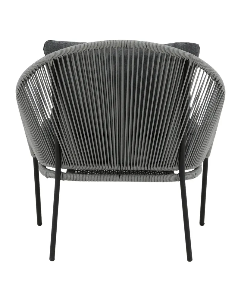 Lindos Outdoor-Loungesessel im 2er-Set in Grau, Gestell Schwarz, Ansicht 6