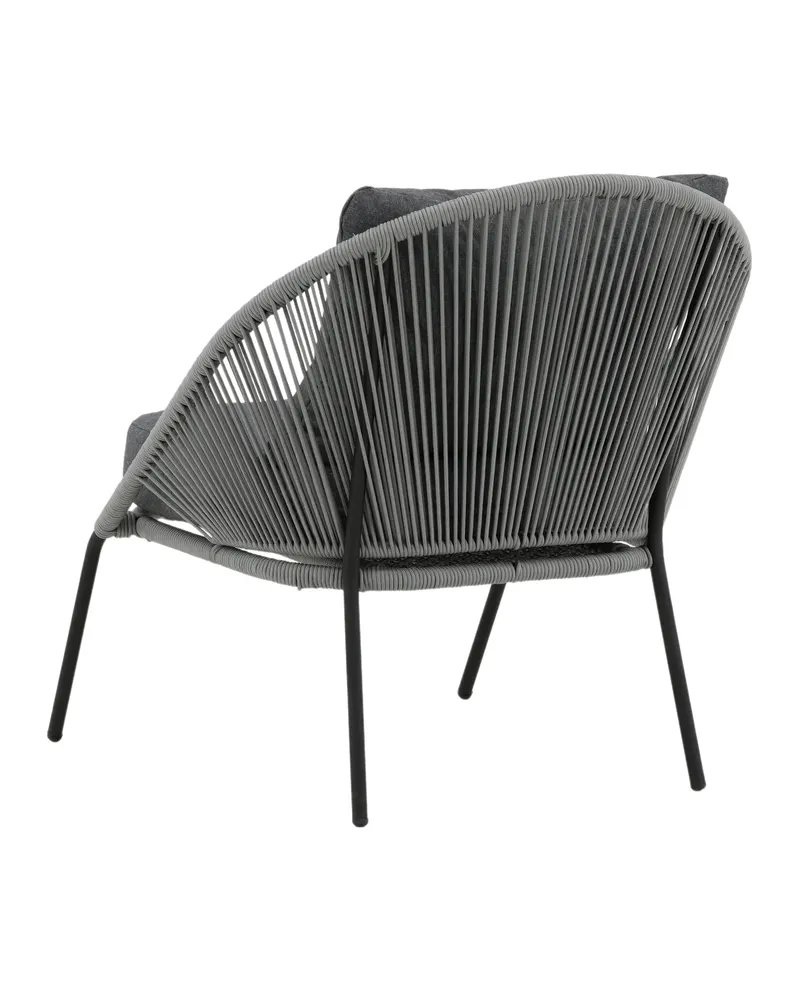 Lindos Outdoor-Loungesessel im 2er-Set in Grau, Gestell Schwarz, Ansicht 7